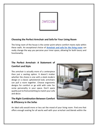 Choosing the Perfect Armchair and Sofa for Your Living Room