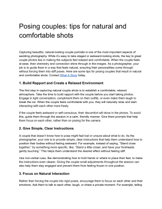 Posing couples_ tips for natural and comfortable shots