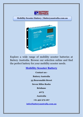 Mobility Scooter Battery | Batteryaustralia.com.au