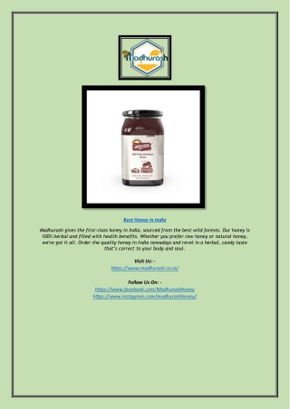 Best Honey in India – Premium Natural Honey Online