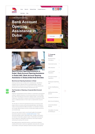 Bank Account Opening Assistance in Dubai