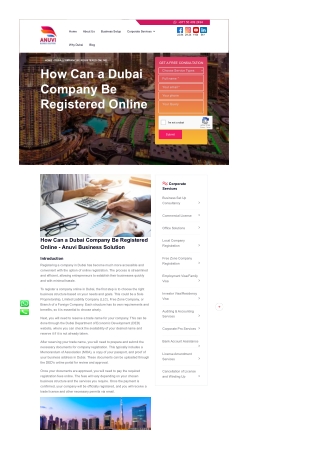 How Can a Dubai Company Be Registered Online