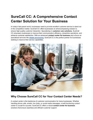 SureCall CC_ A Comprehensive Contact Center Solution for Your Business