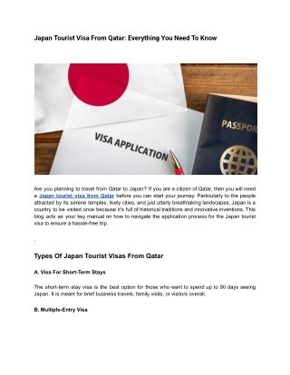 Japan Tourist Visa From Qatar_ Everything You Need To Know