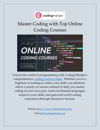 Master Coding with Top Online Coding Courses