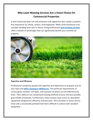 Why Lawn Mowing Services Are a Smart Choice for Commercial Properties