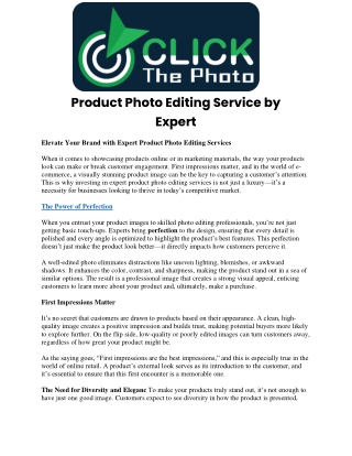 Product Photo Editing Service by