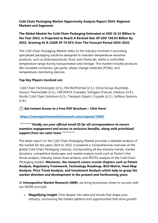 Cold Chain Packaging Market