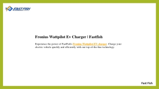 Fronius Wattpilot Ev Charger  Fastfish