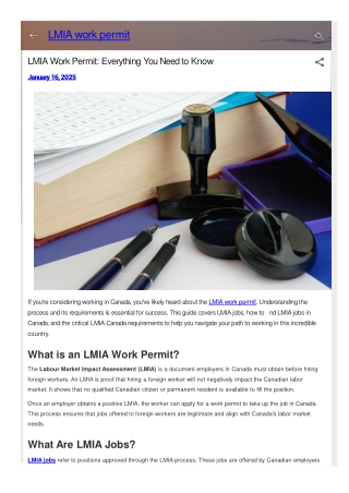 Your LMIA Work Permit Guide: A Simple Guide to Working in Canada