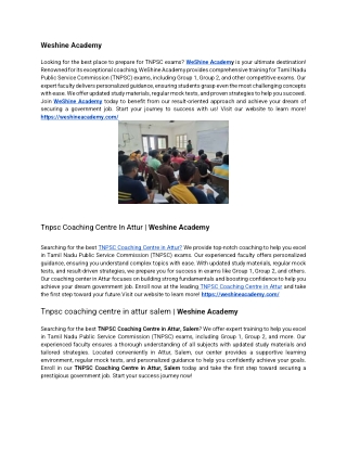 Best Coaching centre in Salem