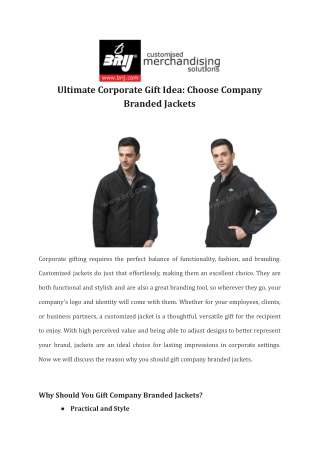 Ultimate Corporate Gift Idea_ Choose Company Branded Jackets