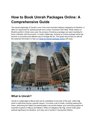 How to Book Umrah Packages Online: A Comprehensive Guide