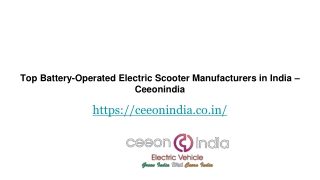 Top Battery-Operated Electric Scooter Manufacturers in India – Ceeon India