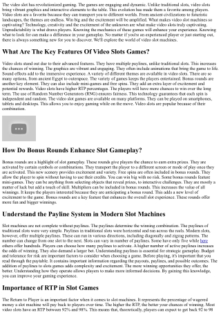 The Insider's Guide to Video Slots