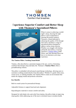 Tinnitus Pillow