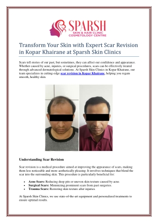 Transform Your Skin with Expert Scar Revision in Kopar Khairane at Sparsh Skin C