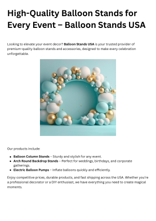 High-Quality Balloon Stands for Every Event – Balloon Stands USA