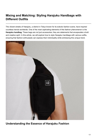 Mixing and Matching Styling Harajuku Handbags with Different Outfits