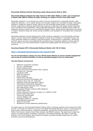 Renewable Methanol Market