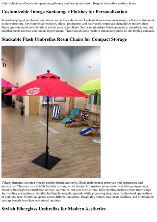 Fiberlite Umbrosa Umbrellas for Residential Outdoor Spaces