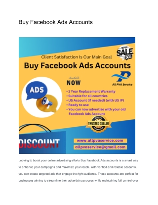 Buy Facebook Ads Accounts