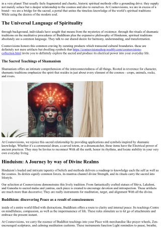 <h1><strong>Cosmovisions: A Portal to Timeless Spiritual knowledge</strong></h1>