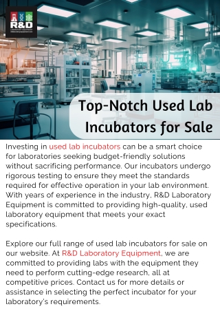 Top-Notch Used Lab Incubators for Sale