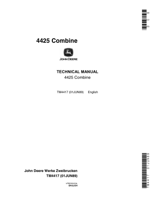 John Deere 4425 Combine Service Repair Manual Instant Download