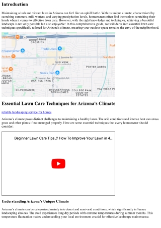 **Essential Lawn Care Techniques for Arizona's Climate**