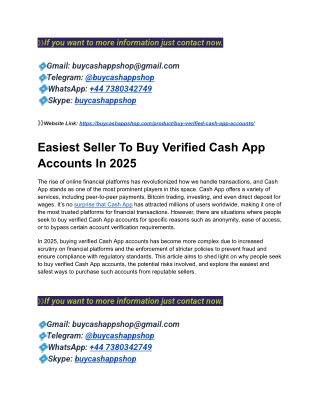 Most Popular Site to Buy Verified Cash App Account