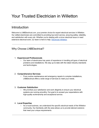 Top Electricians in Willetton – LNBElectrical