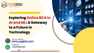 Online BCA in Artificial Intelligence and Machine Learning