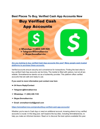 Best Places To Buy, Verified Cash App Accounts New