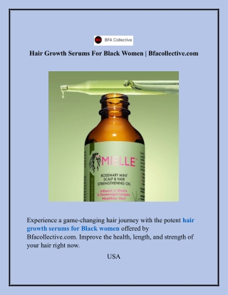 Hair Growth Serums For Black Women  Bfacollective.com