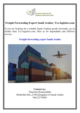 Freight Forwarding Expert Saudi Arabia  Ycc-logistics.com