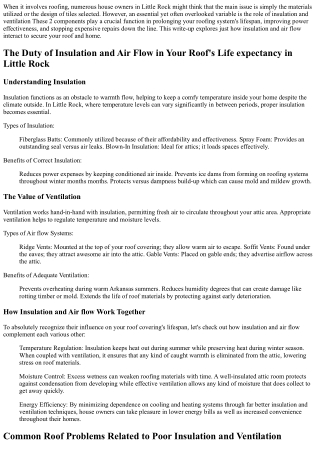 The Role of Insulation and Ventilation in Your Roofing system's Lifespan in Litt