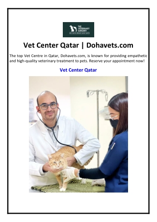 Vet Center Qatar | Dohavets.com