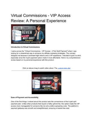 Virtual Commissions - VIP Access Review_ A Personal Experience