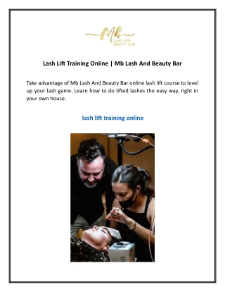 Lash Lift Training Online  Mb Lash And Beauty Bar
