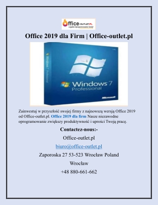 Office 2019 dla Firm Office-outlet.pl