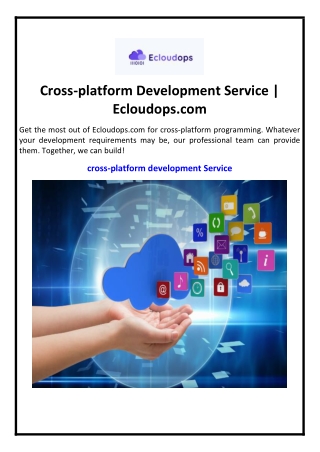 Cross-platform Development Service | Ecloudops.com