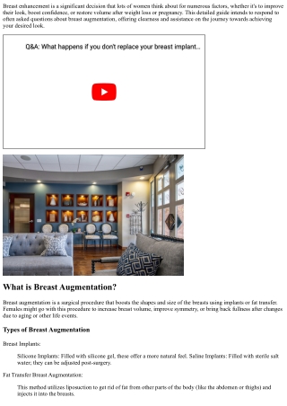 Browsing the World of Breast Augmentation: FAQs Responded To