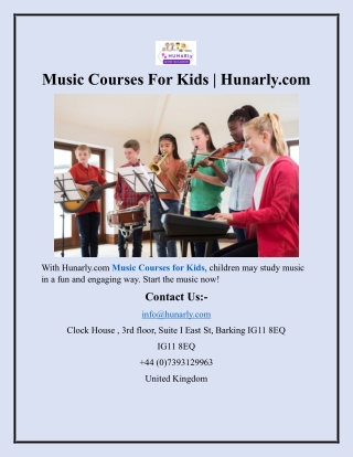 Music Courses For Kids  Hunarly.com
