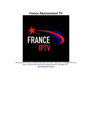 France Abonnement TV