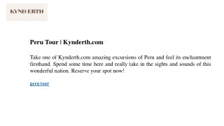 Peru Tour | Kynderth.com