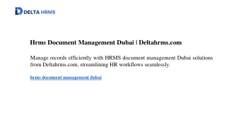 Hrms Document Management DHrms Document Management Dubai | Delubai Deltahrms.com