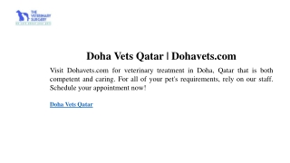 Doha Vets Qatar | Dohavets.com