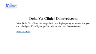 Doha Vet Clinic | Dohavets.com
