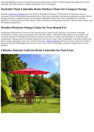 Fiberlite Chairs and Umbrellas